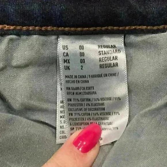 ⭐️ American eagle dark wash jeggings in size 00 - Picture 6 of 6